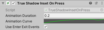 The Inset On Press component with True Shadow